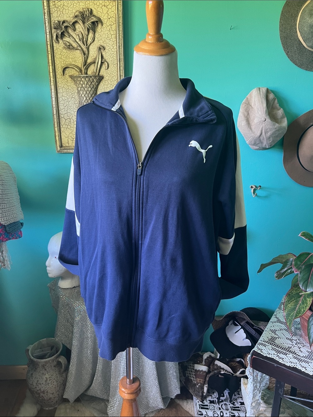 Puma Navy and White Lightweight Men’s Track Jacket